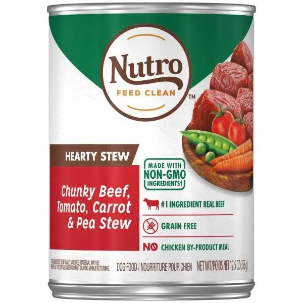 12/12.5 oz. Nutro Chunky Beef, Tomato, Carrot & Pea Stew - Treat
